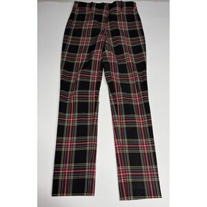 J. CREW Women's Size 4 Black Stewart Tartan Stretch "Ruby" Full-Length Pants